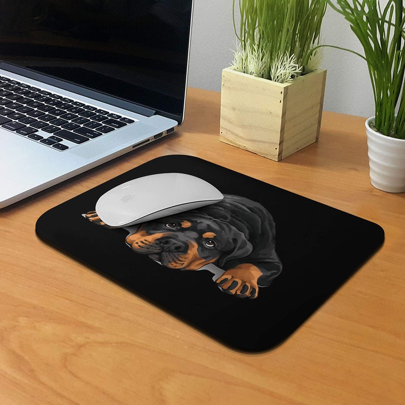 WIRESTER Non-Slip Rectangle Mousepad, Rottweiler Dog Lying Down Looking Up Mouse Pad for Home, Office and Gaming Desk - Image 5
